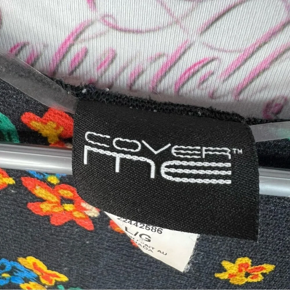 Cover Me cardigan long style flowers Floral Kimono orange blue yellow Black